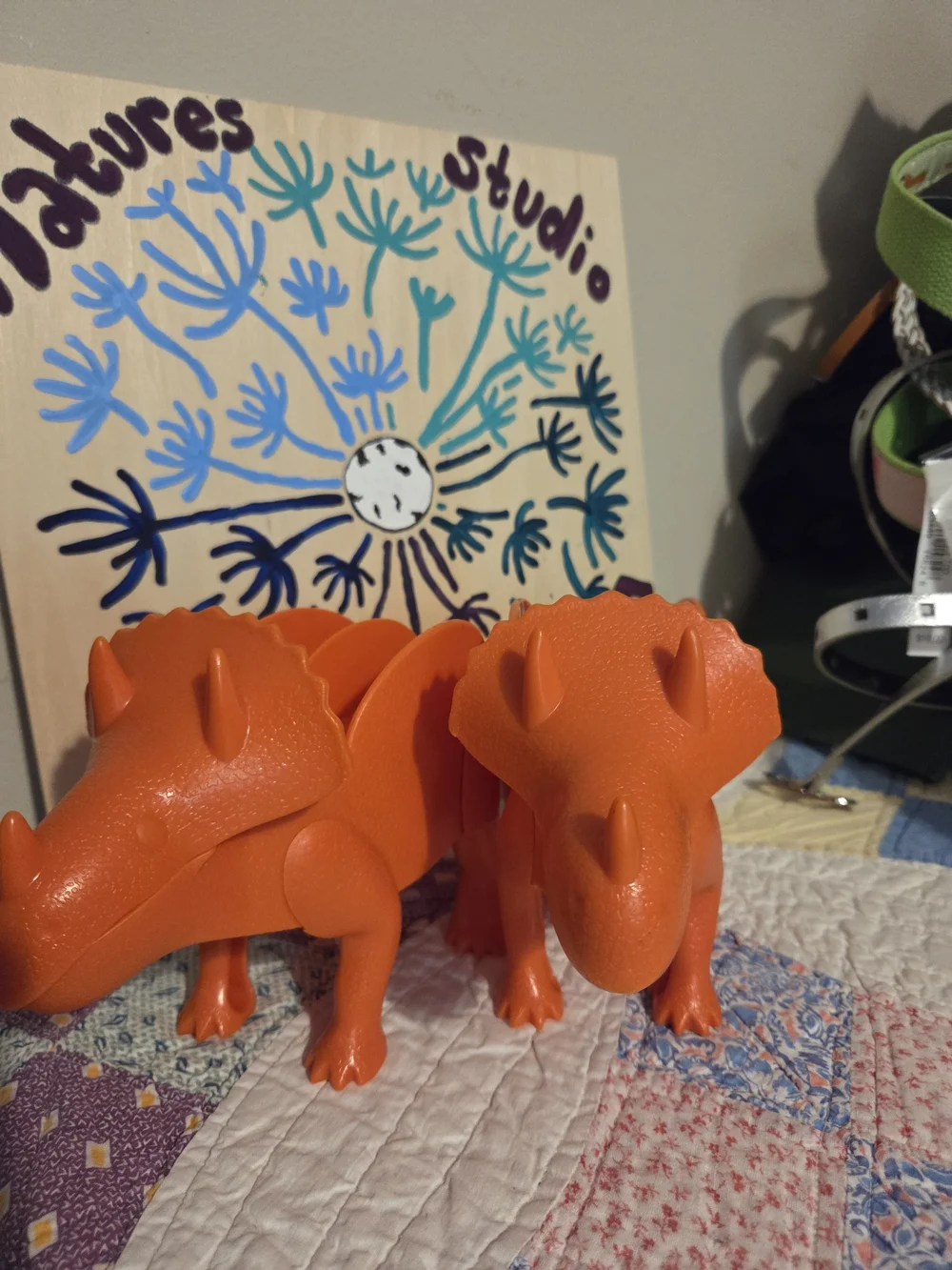 Triceratops Taco Holders Set of 2 Dinosaurs (Holds 2 Tacos each!) Orange Color